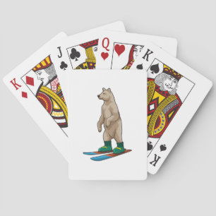 Bear as Skier with Ski Playing Cards