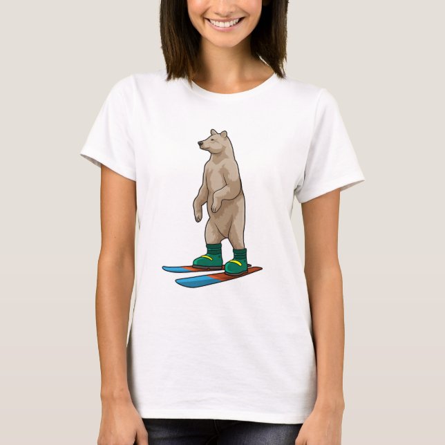 Bear as Skier with Ski T-Shirt (Front)