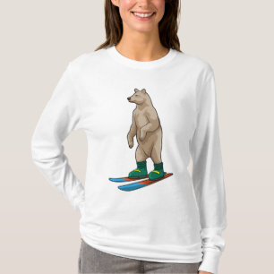 Bear as Skier with Ski T-Shirt