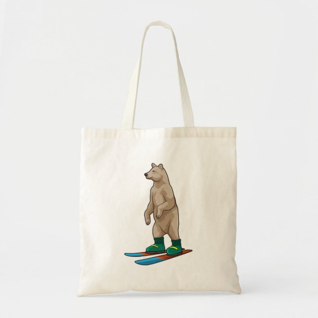 Bear as Skier with Ski Tote Bag (Front)