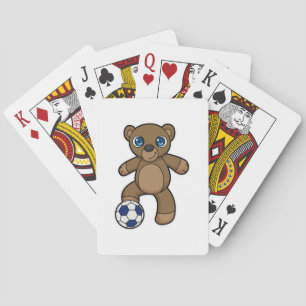 Bear as Soccer player with Soccer ball Playing Cards