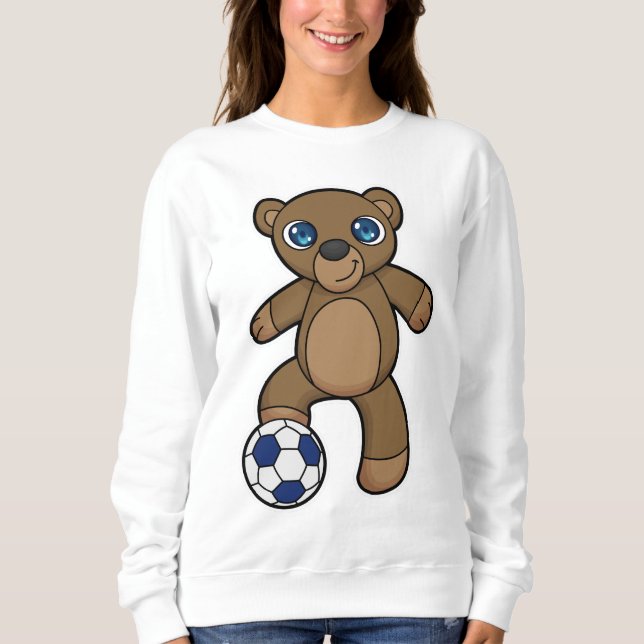 Bear as Soccer player with Soccer ball Sweatshirt (Front)