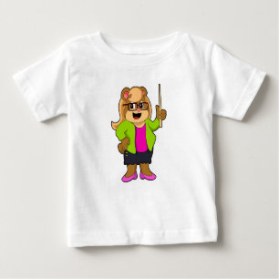 Bear as Teacher with Glasses Baby T-Shirt