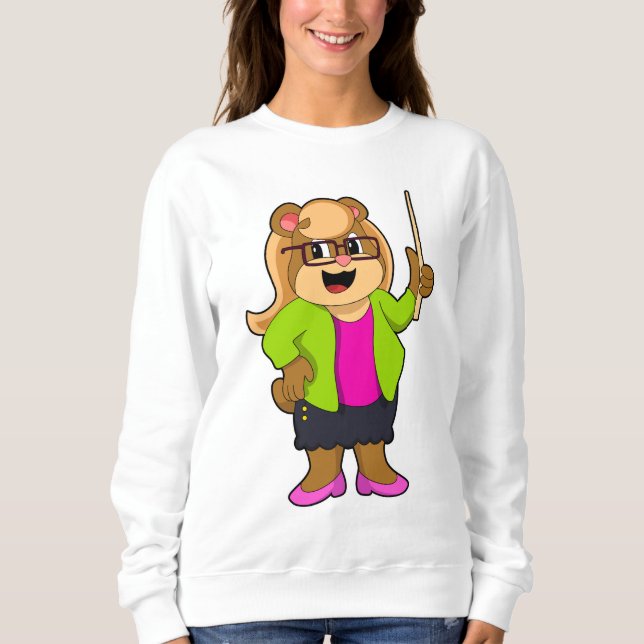 Bear as Teacher with Glasses Sweatshirt (Front)