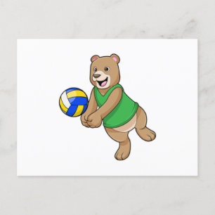 Bear as Volleyball player with Volleyball Postcard