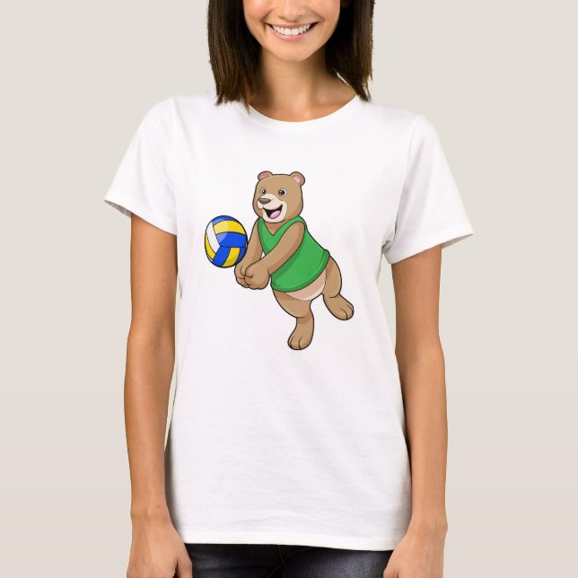 Bear as Volleyball player with Volleyball T-Shirt (Front)