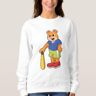 Bear at Baseball with Baseball bat Sweatshirt