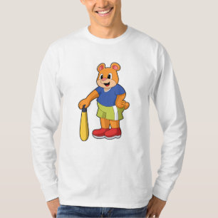 Bear at Baseball with Baseball bat T-Shirt