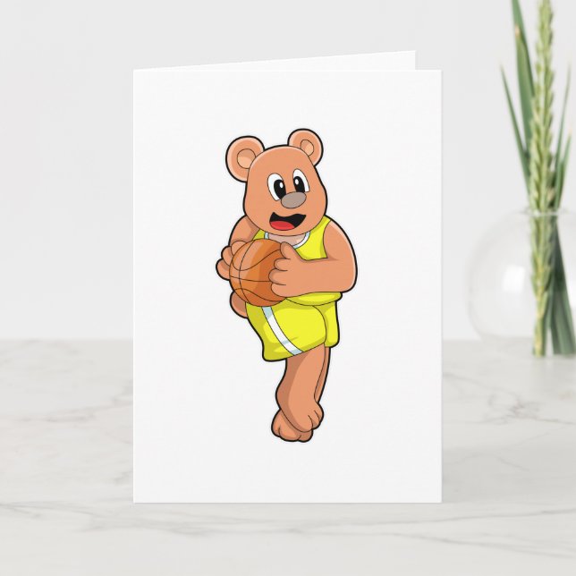 Bear at Basketball Sports Card (Front)