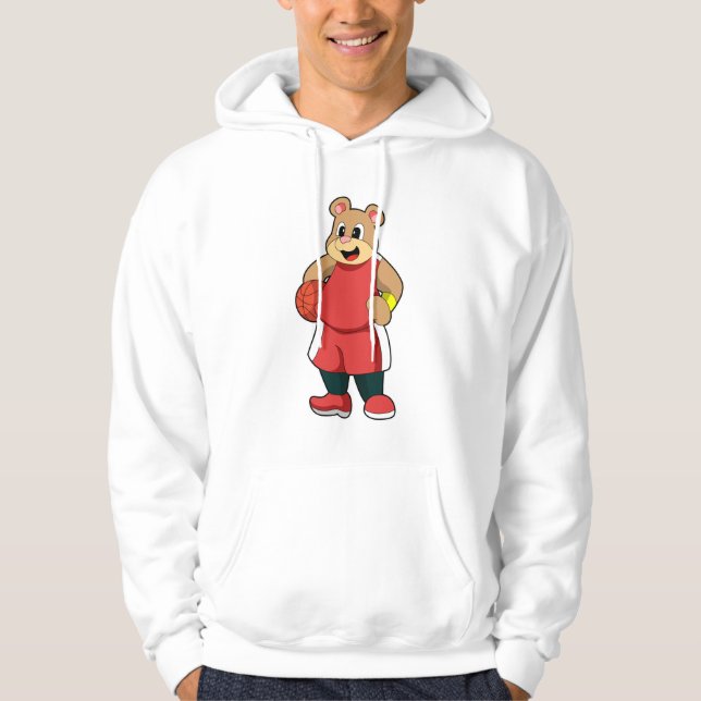 Bear at Basketball Sports Hoodie (Front)