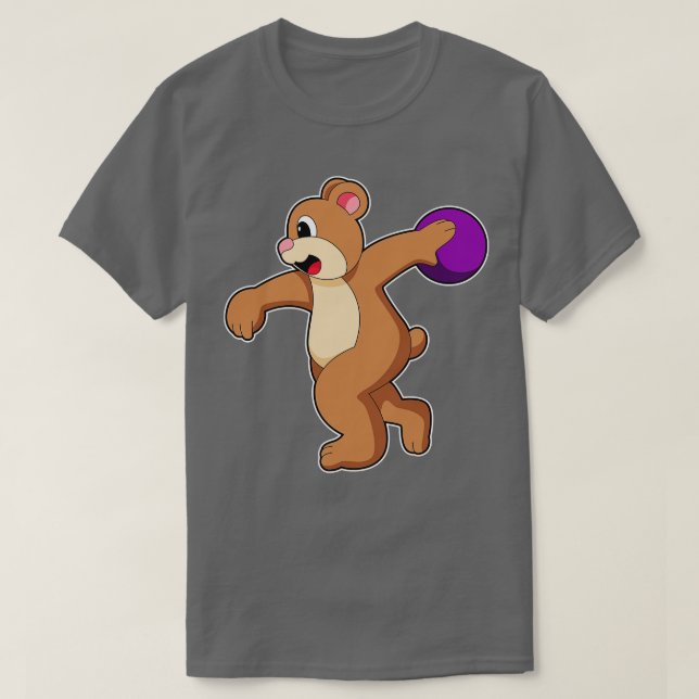 Bear at Bowling with Bowling ball 1 T-Shirt (Design Front)