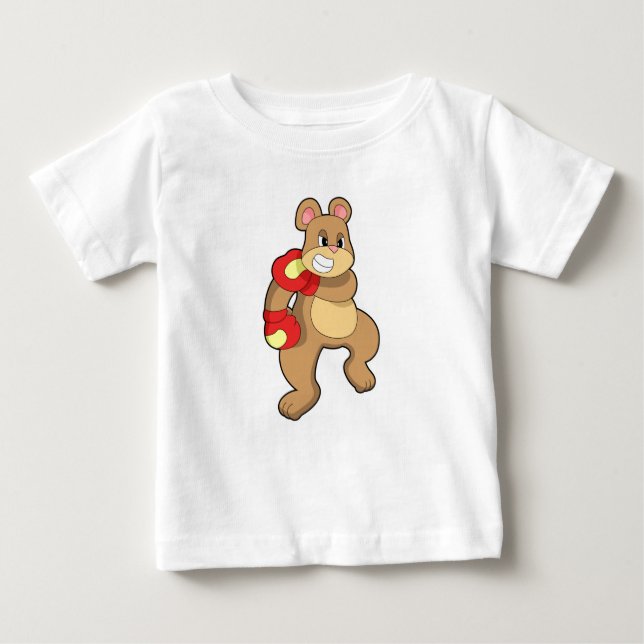 Bear at Boxing with Boxing gloves Baby T-Shirt (Front)