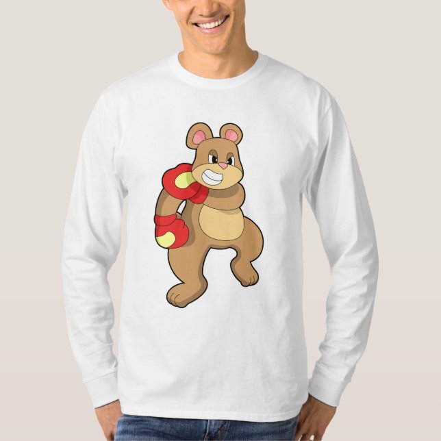 Bear at Boxing with Boxing gloves T-Shirt (Front)