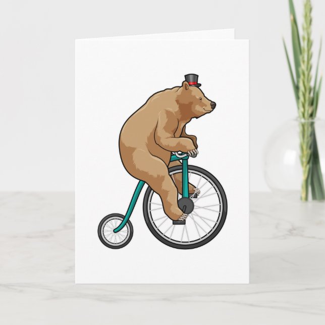 Bear at Circus with Bicycle Card (Front)