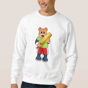 Bear at Cricket with Cricket bat Sweatshirt