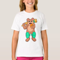 Bear at Cricket with Cricket bat
