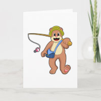 Bear at Fishing with Fishing rod