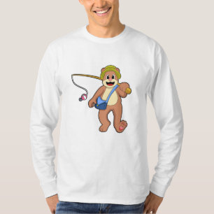 Bear at Fishing with Fishing rod T-Shirt