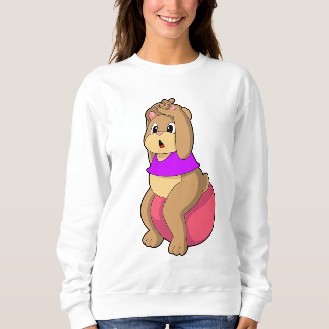 Bear at Fitness with Exercise ball.PNG Sweatshirt (Front)