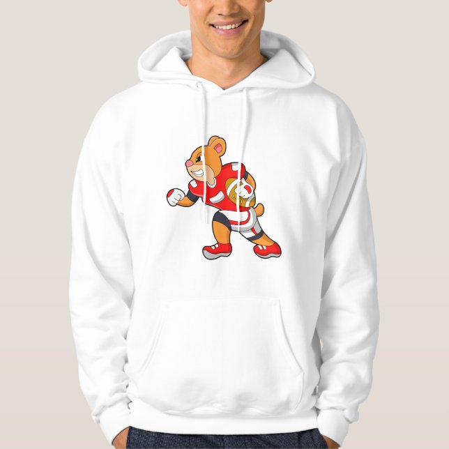 Bear at Football Sports Hoodie (Front)
