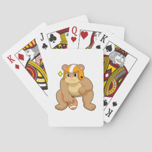 Bear at Football Sports Playing Cards