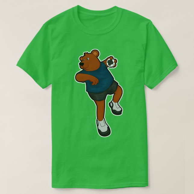 Bear at Handball player with Handball T-Shirt (Design Front)
