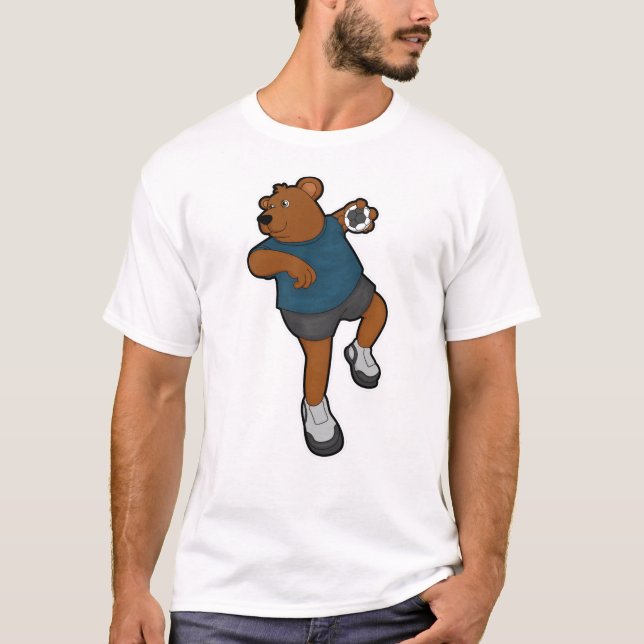 Bear at Handball player with Handball T-Shirt (Front)