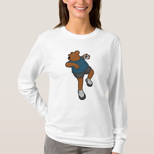 Bear at Handball player with Handball T-Shirt (Front)