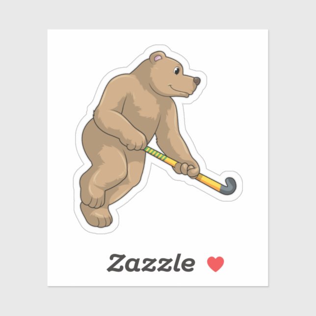 Bear at Hockey with Hockey bat (Sheet)