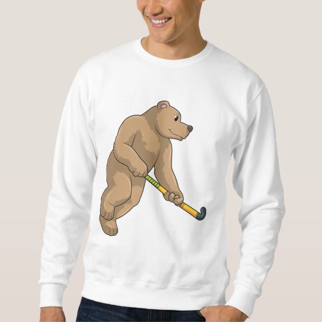 Bear at Hockey with Hockey bat Sweatshirt (Front)