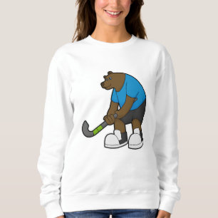 Bear at Hockey with Hockey stick Sweatshirt