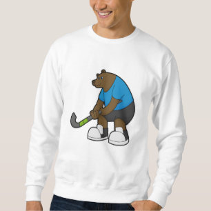 Bear at Hockey with Hockey stick Sweatshirt