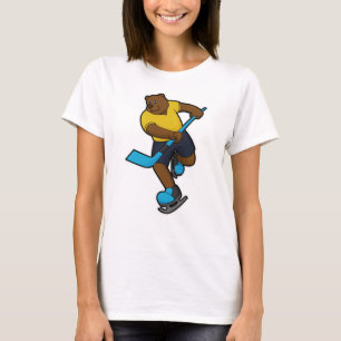 Bear at Hockey with Hockey stick T-Shirt