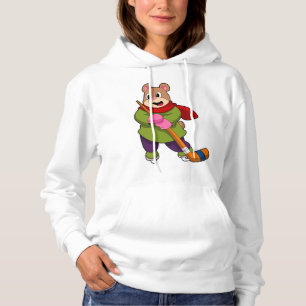 Bear at Ice hockey with Ice hockey stick Hoodie