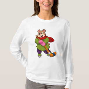 Bear at Ice hockey with Ice hockey stick T-Shirt