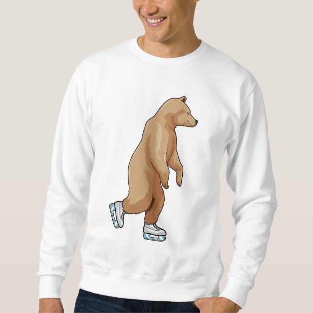 Bear at Ice skating with Ice skates Sweatshirt (Front)