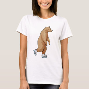 Bear at Ice skating with Ice skates T-Shirt