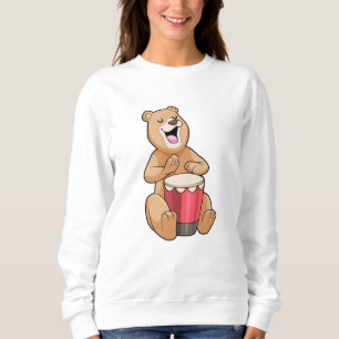 Bear at Music with Drum Sweatshirt
