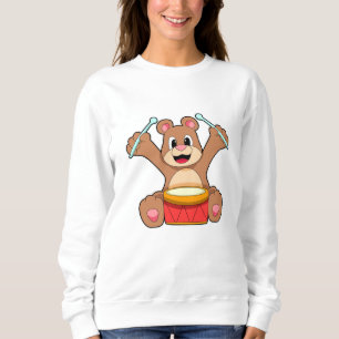 Bear at Music with Drum Sweatshirt