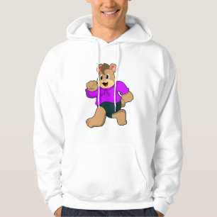 Bear at Running Hoodie