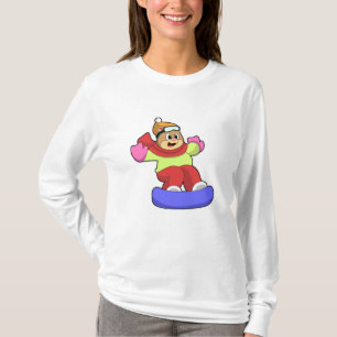 Bear at Snowboarding with Snowboard T-Shirt