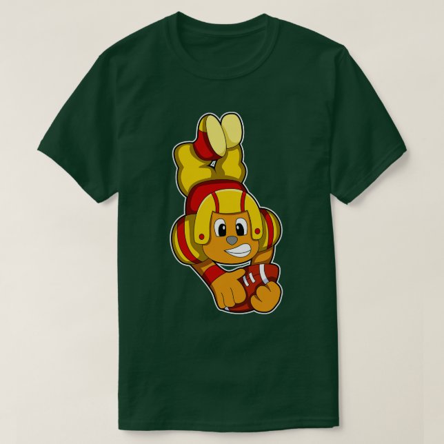 Bear at Sports with  Helmet T-Shirt (Design Front)