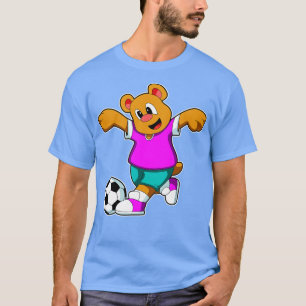 Bear at Sports with Soccer T-Shirt