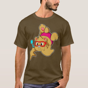 Bear at Swimming with Swimming goggles T-Shirt