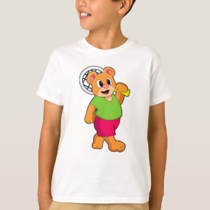 Bear at Tennis with Tennis racket T-Shirt