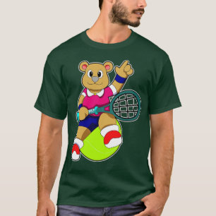 Bear at Tennis with Tennis racket Tennis ball T-Shirt
