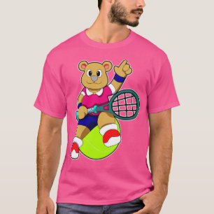 Bear at Tennis with Tennis racket Tennis ball T-Shirt