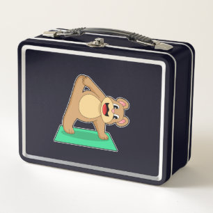 Bear at Yoga Fitness Metal Lunch Box