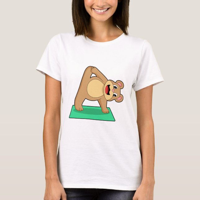 Bear at Yoga Fitness T-Shirt (Front)