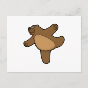 Bear at Yoga Stretching exercise Postcard